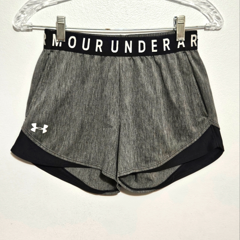 Under Armour Women's Heather Gray and Black Athletic Shorts Size XS